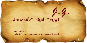 Jaczkó Györgyi névjegykártya