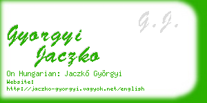 gyorgyi jaczko business card