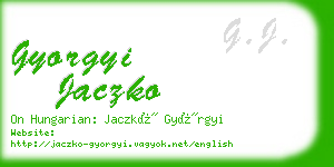 gyorgyi jaczko business card